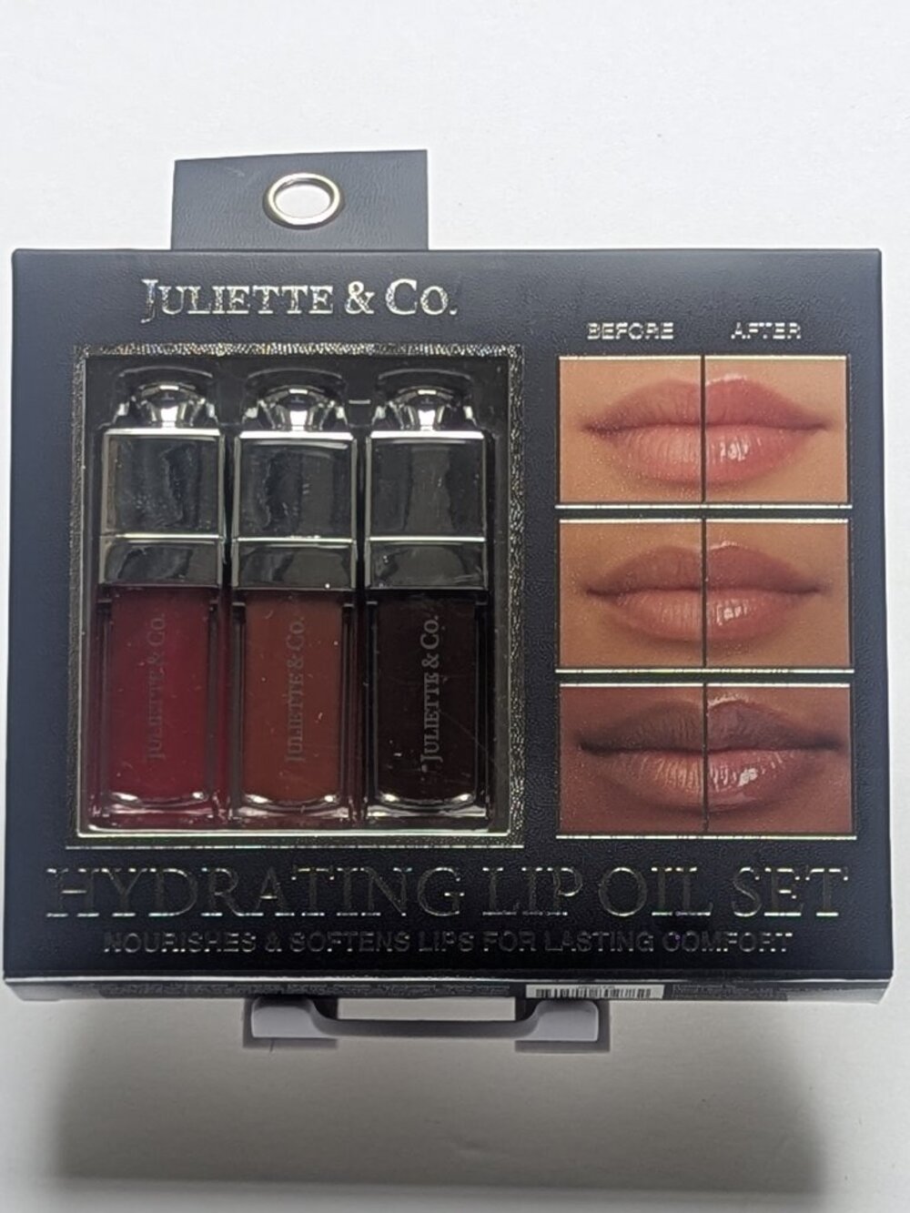 Juliette & Co Hydrating Lip Oil Set 3 Pcs Tinted Gloss Nourishing